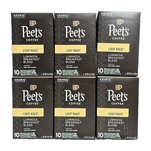 Peet's Coffee 6-PACK K-Cup LUMINOSA Breakfast Blend Light Roast BB 05 FEB 2026